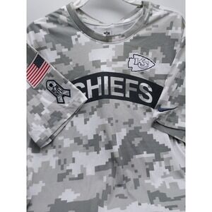 KANAS CITY CHIEFS SHIRT CAMO GRAY/WHITE SIZE LARGE NIKE DRI-FIT‎ NWT